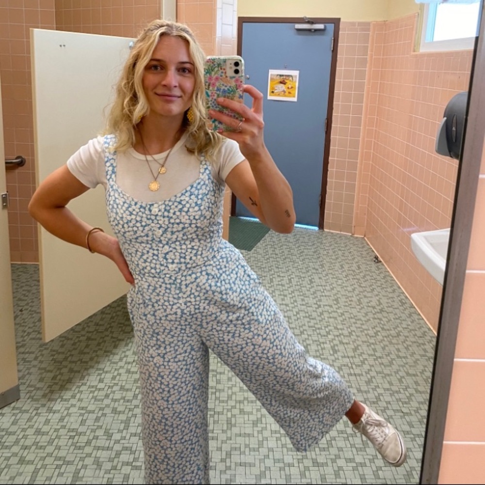 Faithfull the Brand Marija Blue Floral Jumpsuit